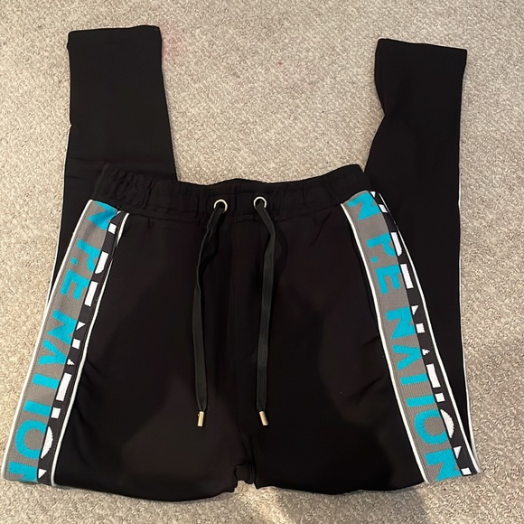 P.E Nation Black Slim Track Pants with Side Logo - Picture 3 of 9